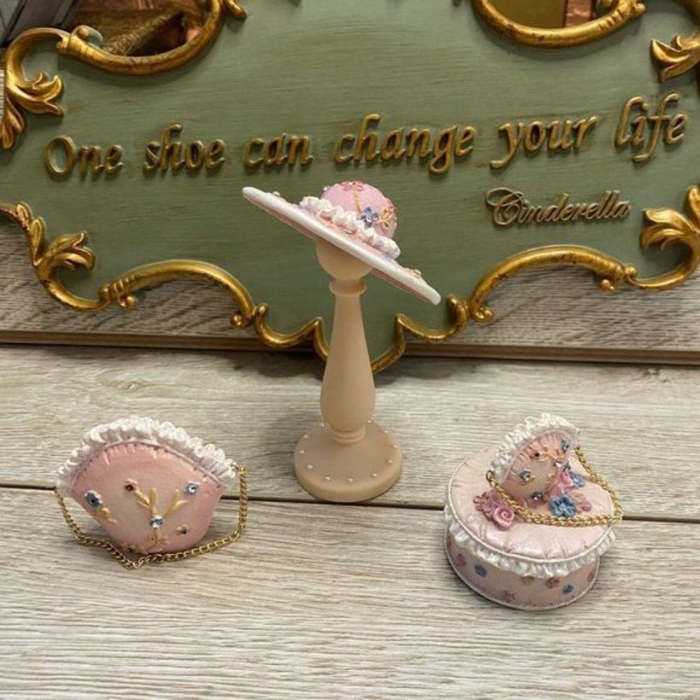Shoe Hat Purse Mini Vintage Figurine Set Y
